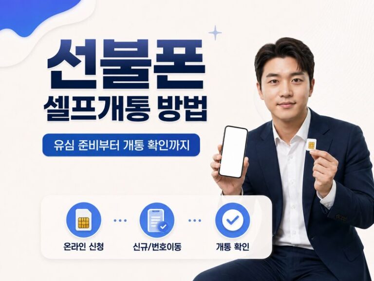 선불폰 셀프개통 방법과 개통 후 확인 순서