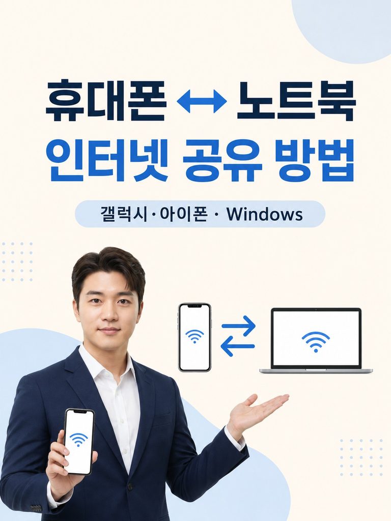 휴대폰과 노트북 인터넷을 서로 공유하는 방법