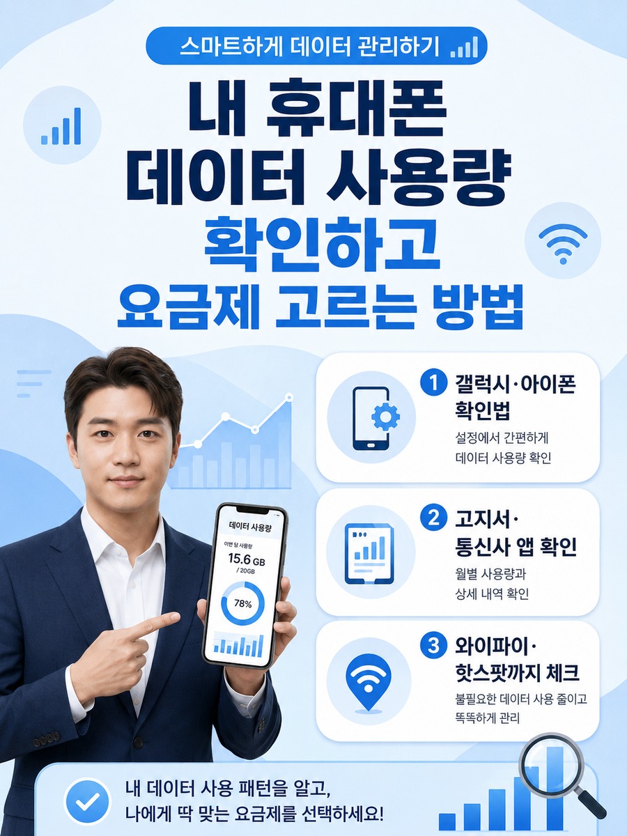 내 휴대폰 데이터 사용량 확인하고 요금제 고르는 방법 내 휴대폰 데이터 사용량 확인하고 요금제 고르는 방법