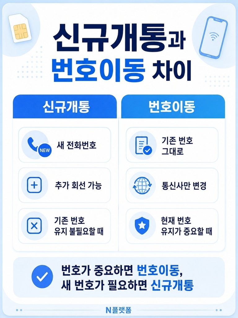 신규개통과 번호이동 차이