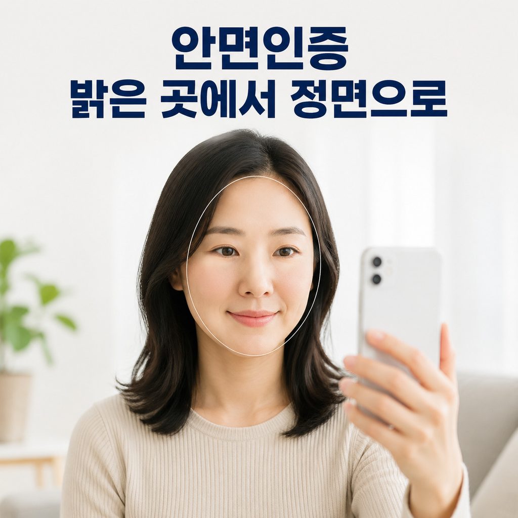 셀프개통 본인인증 안 될 때 확인사항, 안면인증부터 간편인증까지 밝은 곳에서 정면을 바라보며 안면인증하는 방법