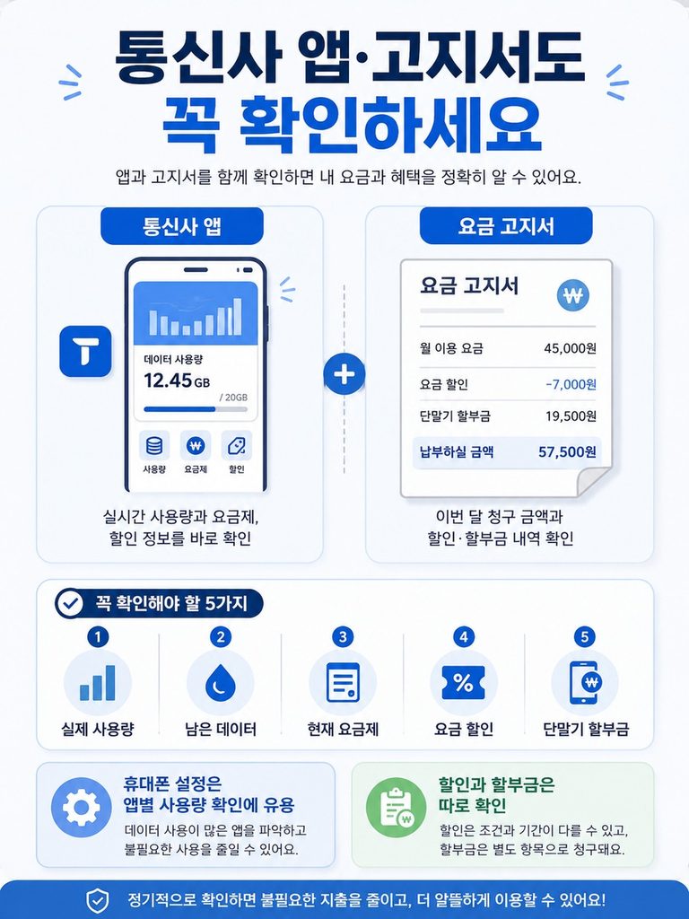 내 휴대폰 데이터 사용량 확인하고 요금제 고르는 방법 03 통신사앱 고지서 확인