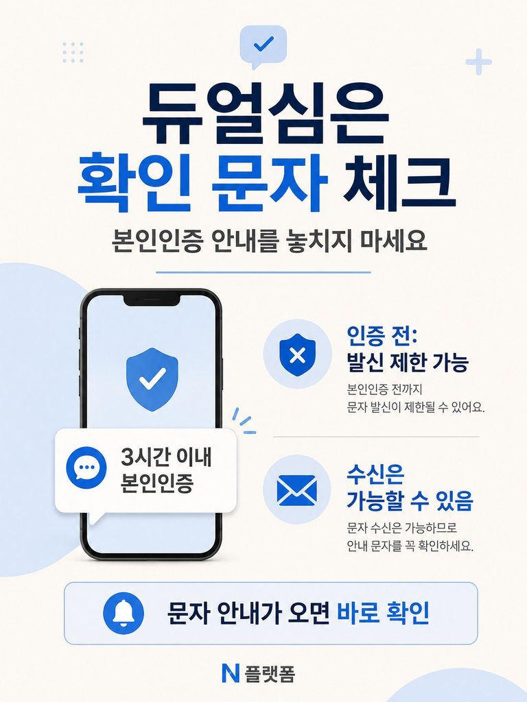 자급제폰에 선불유심을 사용할 수 있을까요? 개통 전 확인할 5가지 듀얼심 자급제폰 선불유심 장착 시 본인인증 문자 확인 필수 안내