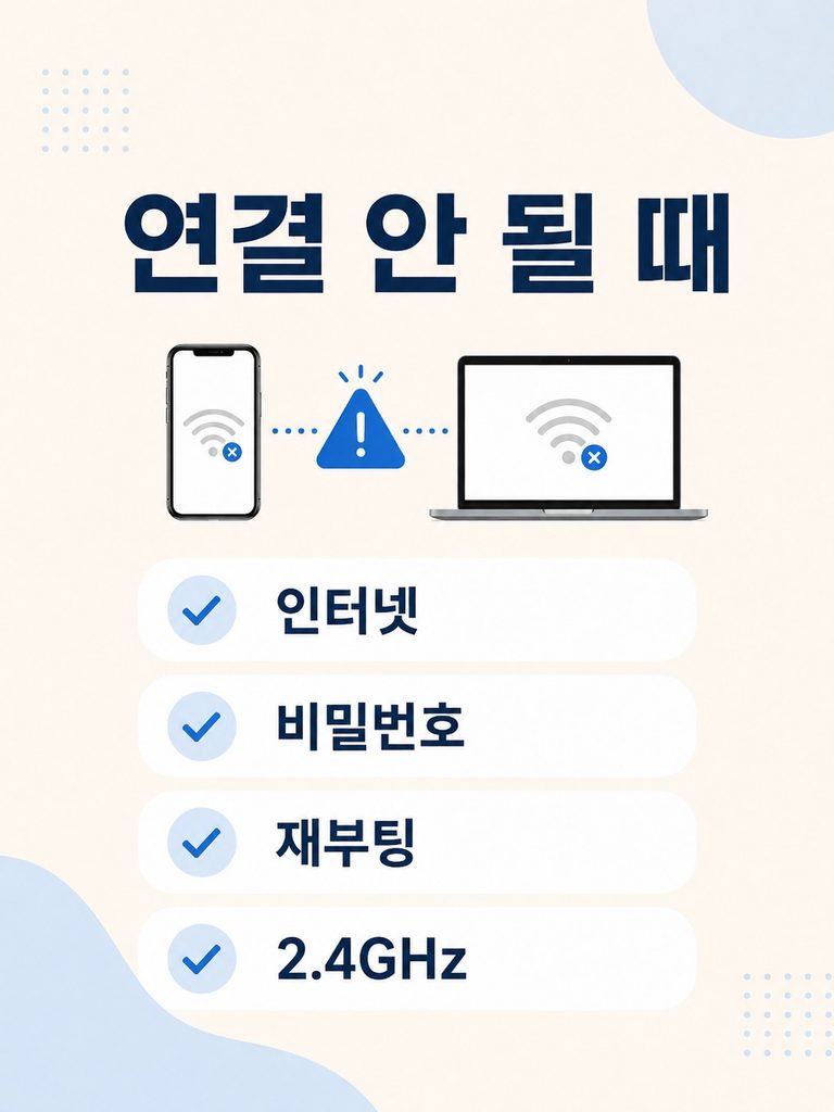 휴대폰 노트북 핫스팟 연결 안 될 때 확인사항