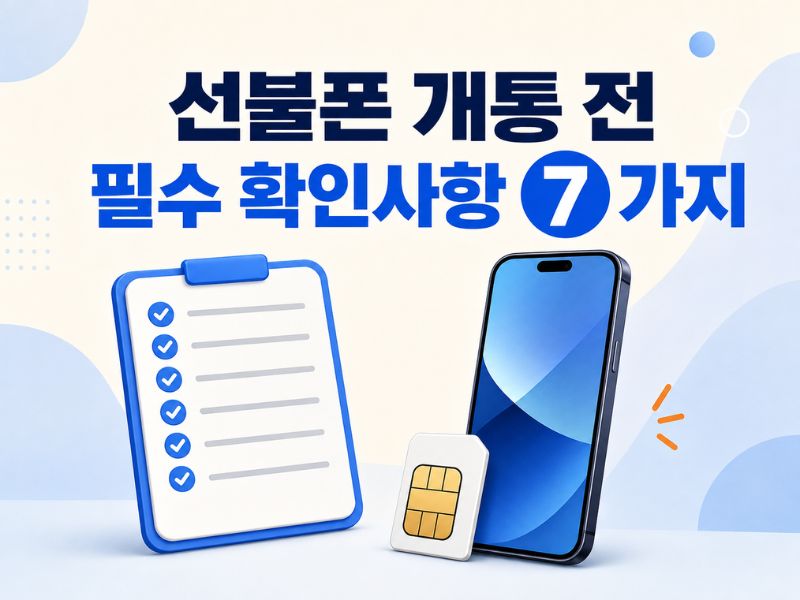 선불폰 개통 전 필수 확인사항 7가지