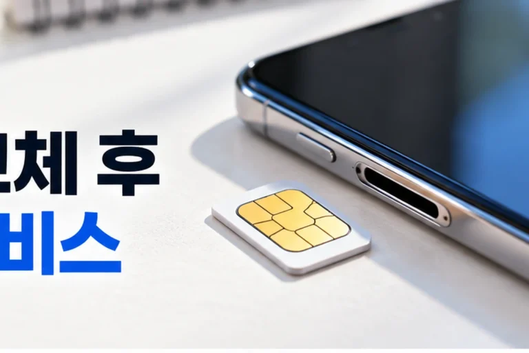 스마트폰과 유심으로 표현한 유심 교체 후 인증서비스 안내