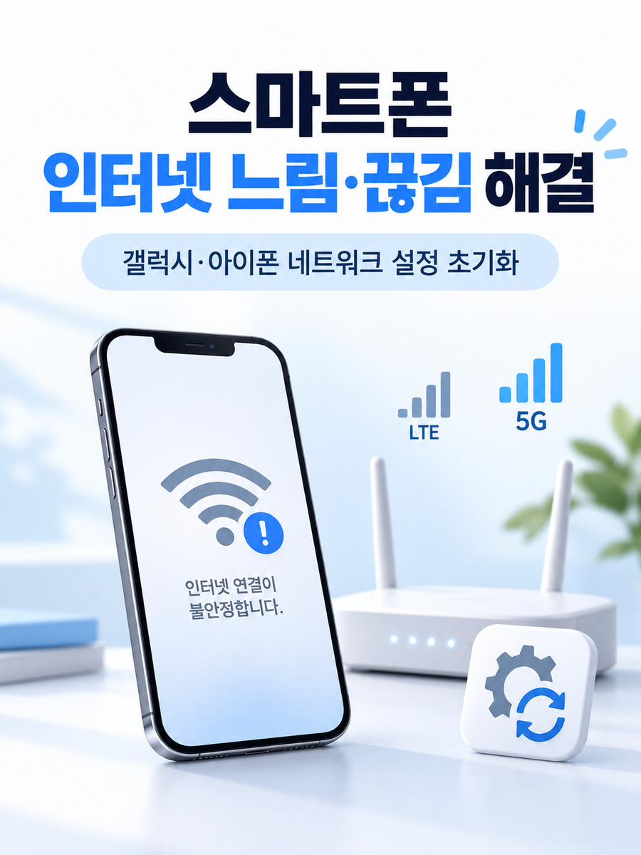 스마트폰 인터넷 느림·끊김 해결 방법|갤럭시·아이폰 네트워크 설정 초기화 스마트폰 인터넷 느림·끊김 해결 방법|갤럭시·아이폰 네트워크 설정 초기화