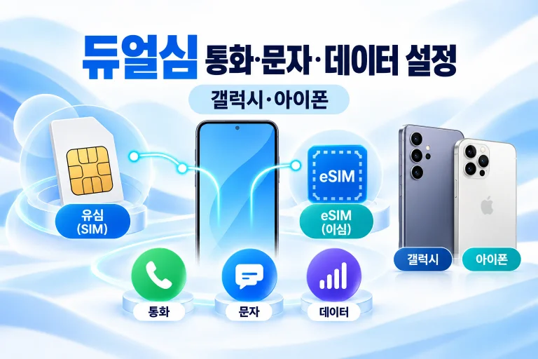 듀얼심 통화·문자·데이터 회선 설정 방법|갤럭시·아이폰 듀얼심 통화·문자·데이터 회선 설정 방법