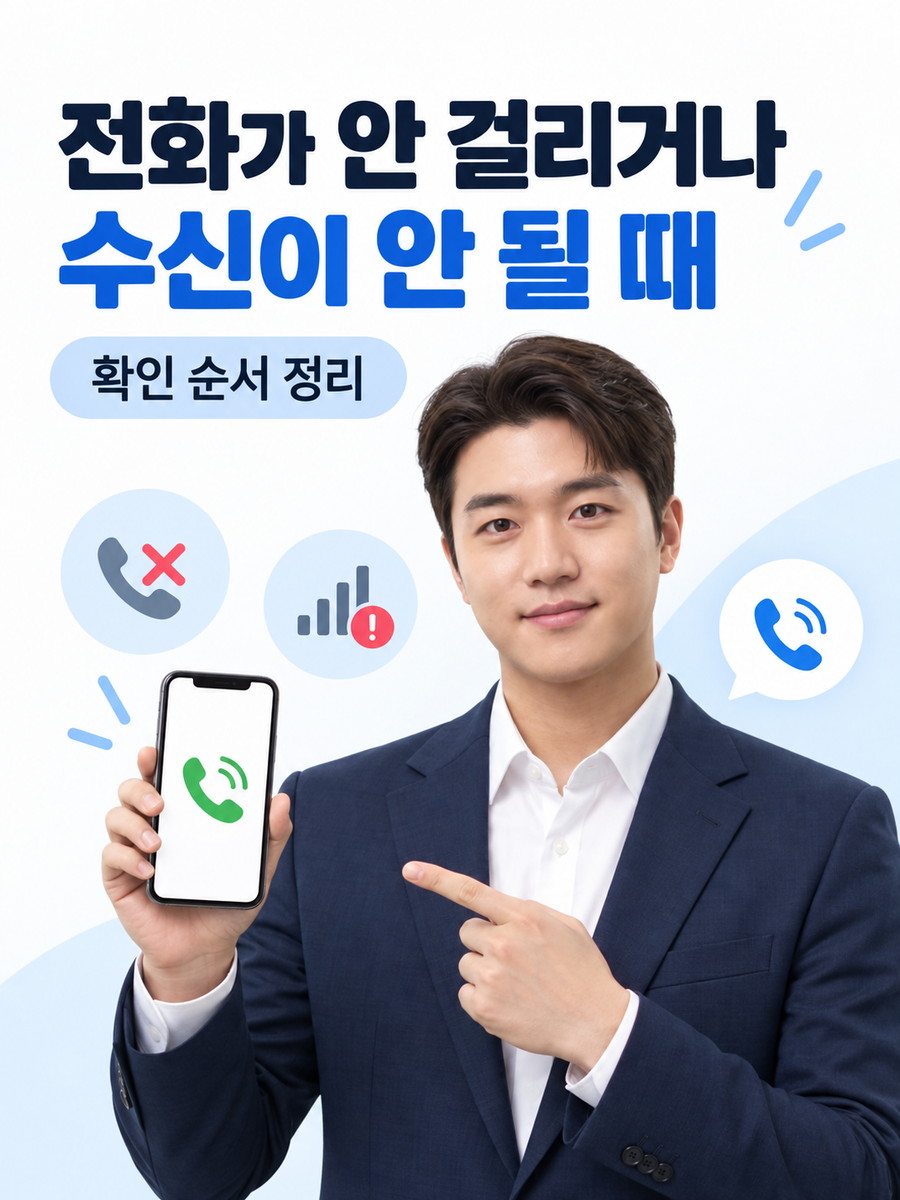 전화가 안 걸리거나 수신이 안 될 때 확인하는 순서