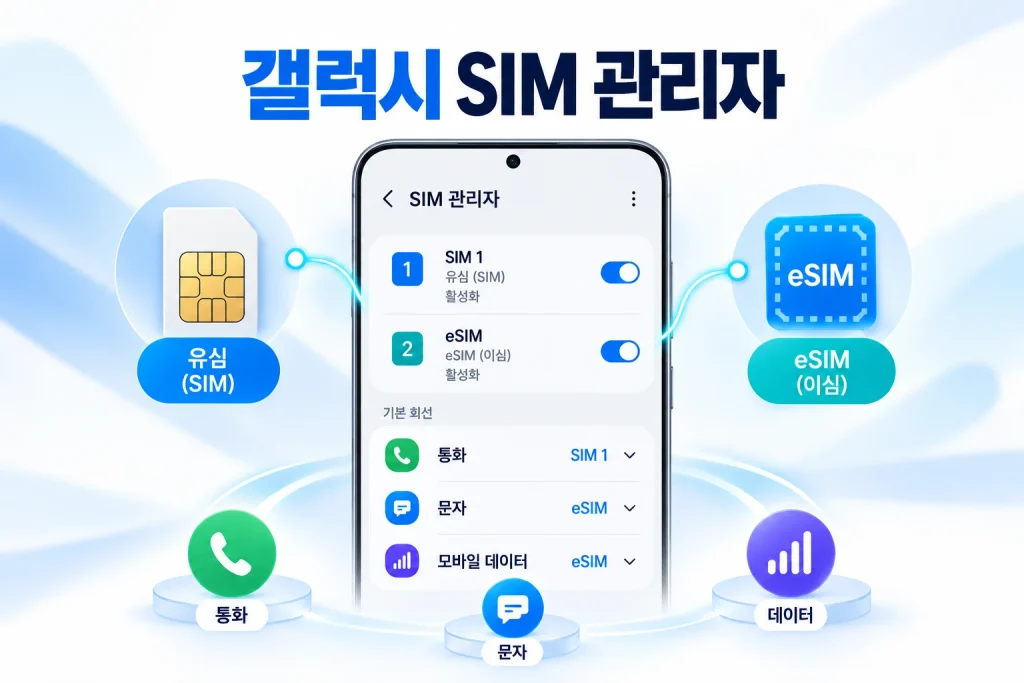 갤럭시는 SIM 관리자에서 확인