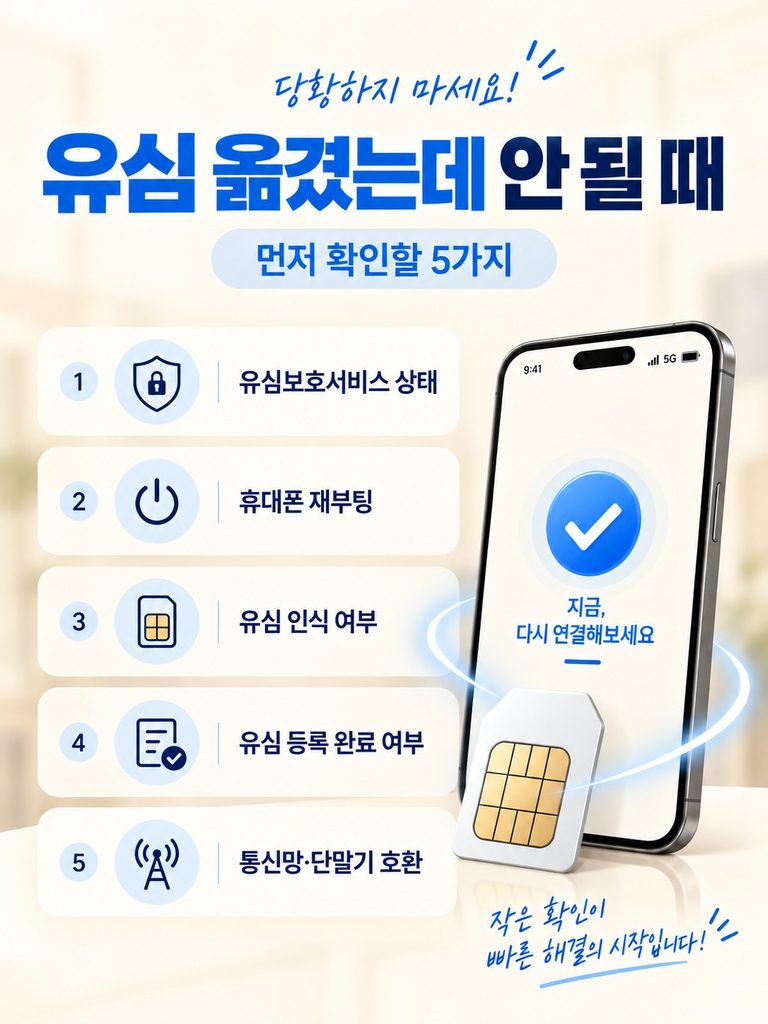 유심옮겼는데 안될때 5가지 확인