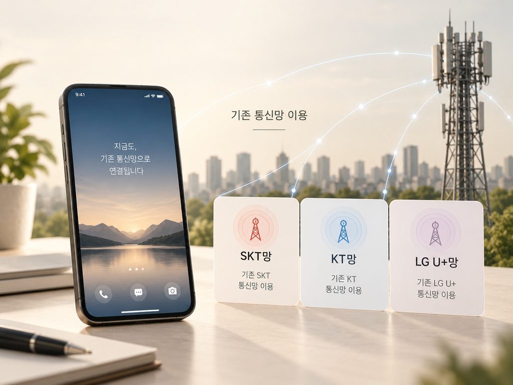 알뜰폰은 기존 이동통신망을 이용합니다