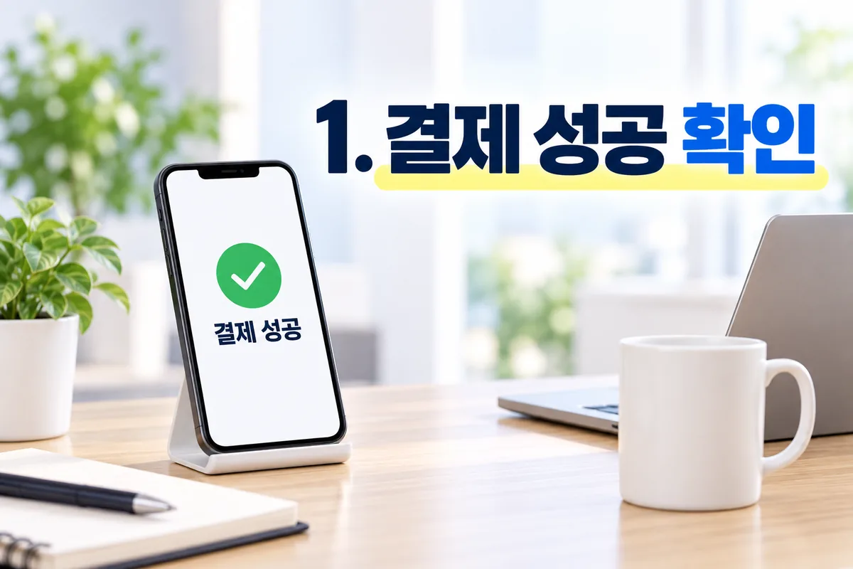 선불폰 요금 충전했는데 사용 안 될 때|결제·충전 반영·회선 상태 확인 선불폰 충전 결제 성공 여부를 확인하는 스마트폰 이미지