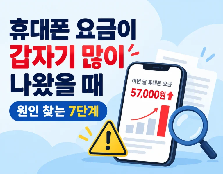 휴대폰 요금 갑자기 많이 나왔을때