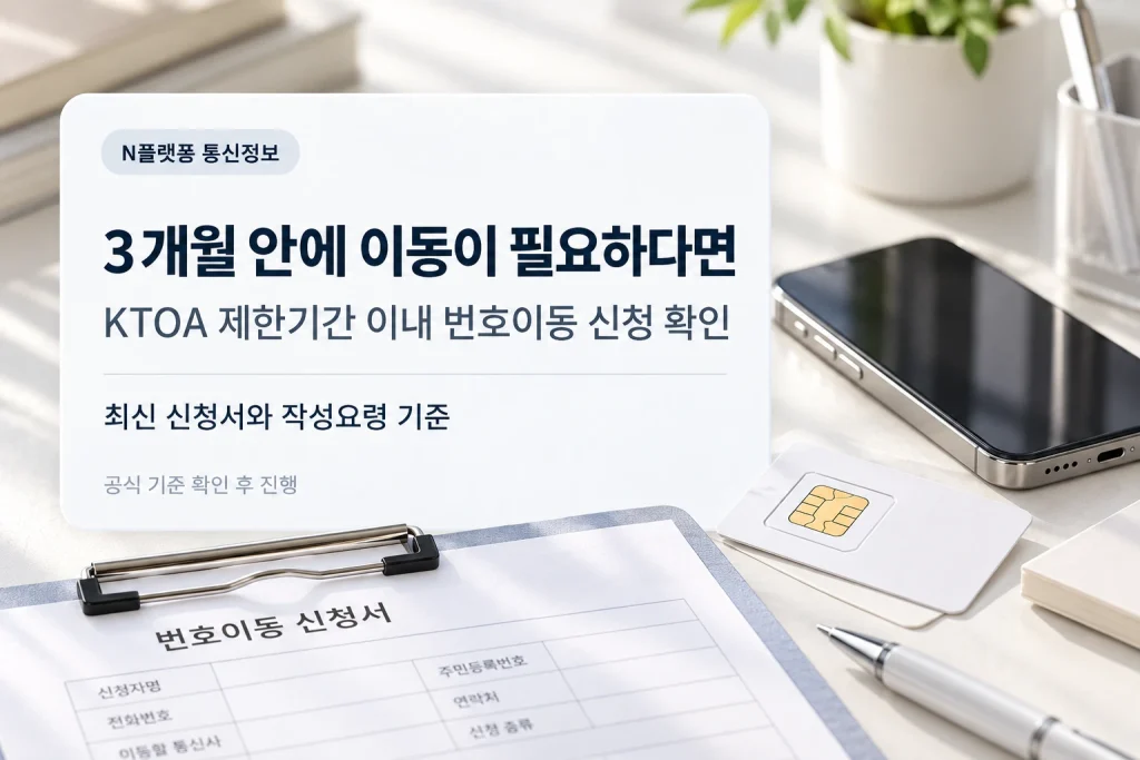 제한기간 이내 번호이동 신청 확인 순서를 안내하는 이미지